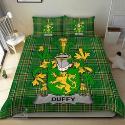 Irish Duffy or O'Duffy Coat of Arms Family Crest Ireland Bedding Set Irish National Tartan Irish County Bedding Set Duvet Covers