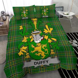 Irish Duffy or O'Duffy Coat of Arms Family Crest Ireland Bedding Set Irish National Tartan Irish County Bedding Set Duvet Covers