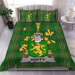 Irish Duffy or O'Duffy Coat of Arms Family Crest Ireland Bedding Set Irish National Tartan Irish County Bedding Set Duvet Covers