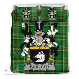 Irish Boulger or O'Bolger Coat of Arms Family Crest Ireland Bedding Set Irish National Tartan Irish County Bedding Set Duvet Covers