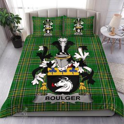 Irish Boulger or O'Bolger Coat of Arms Family Crest Ireland Bedding Set Irish National Tartan Irish County Bedding Set Duvet Covers