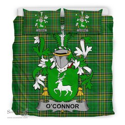 Irish Connor or O'Connor (Corcomroe) Coat of Arms Family Crest Ireland Bedding Set Irish National Tartan Irish County Bedding Set Duvet Covers