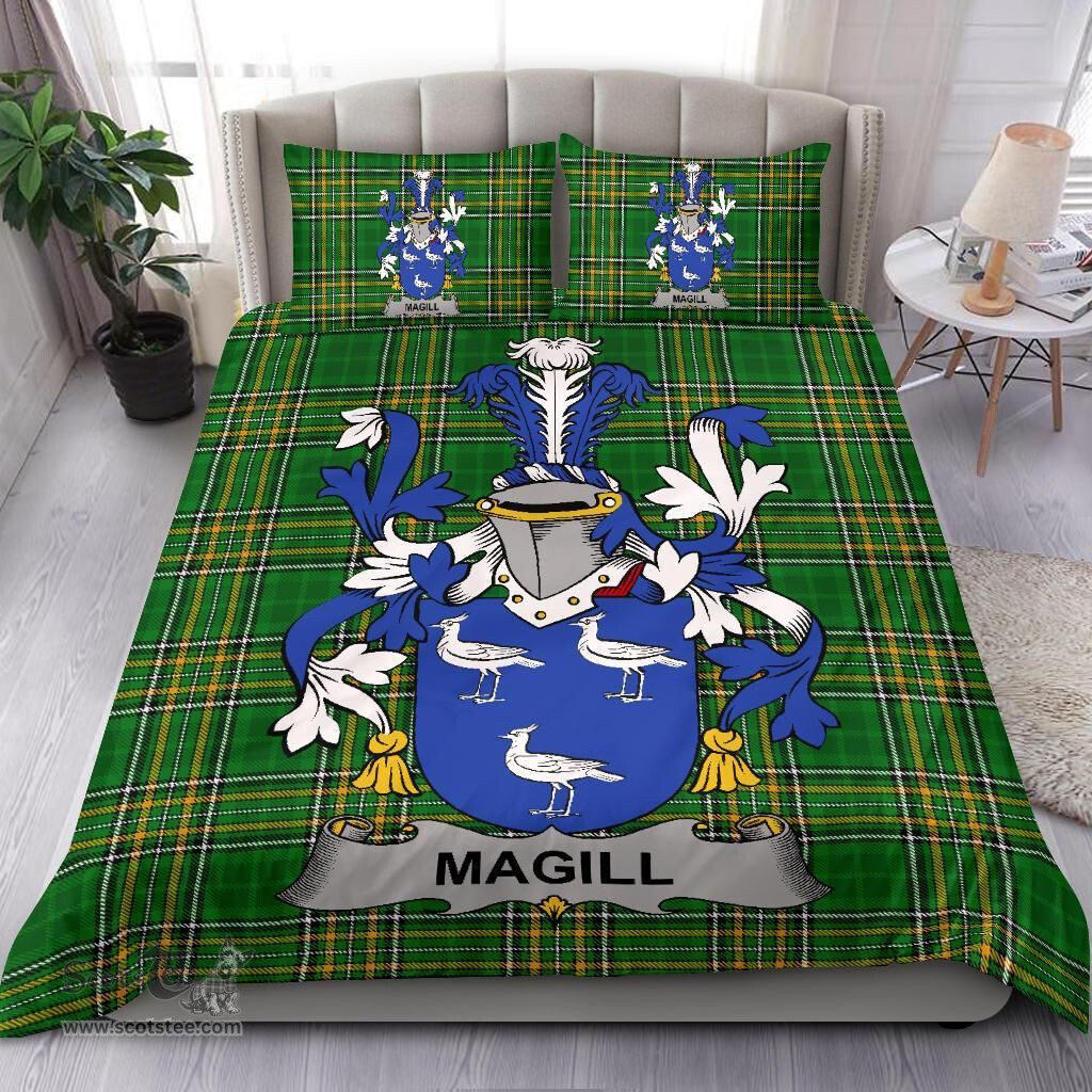 Irish Magill Coat of Arms Family Crest Ireland Bedding Set Irish National Tartan Irish County Bedding Set Duvet Covers