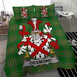 Irish Desmond Coat of Arms Family Crest Ireland Bedding Set Irish National Tartan Irish County Bedding Set Duvet Covers