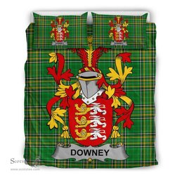 Irish Downey or O'Downey Coat of Arms Family Crest Ireland Bedding Set Irish National Tartan Irish County Bedding Set Duvet Covers