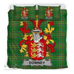 Irish Downey or O'Downey Coat of Arms Family Crest Ireland Bedding Set Irish National Tartan Irish County Bedding Set Duvet Covers