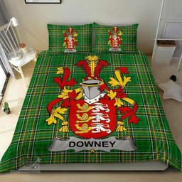Irish Downey or O'Downey Coat of Arms Family Crest Ireland Bedding Set Irish National Tartan Irish County Bedding Set Duvet Covers