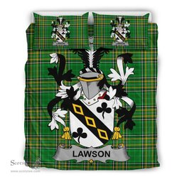 Irish Lawson Coat of Arms Family Crest Ireland Bedding Set Irish National Tartan Irish County Bedding Set Duvet Covers