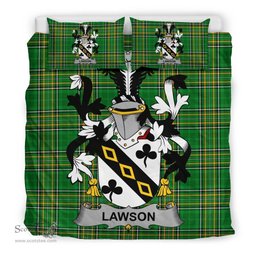 Irish Lawson Coat of Arms Family Crest Ireland Bedding Set Irish National Tartan Irish County Bedding Set Duvet Covers