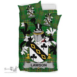 Irish Lawson Coat of Arms Family Crest Ireland Bedding Set Irish National Tartan Irish County Bedding Set Duvet Covers