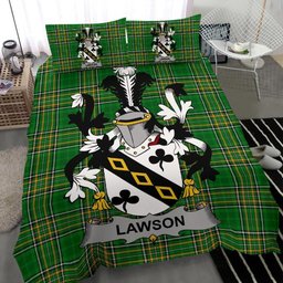 Irish Lawson Coat of Arms Family Crest Ireland Bedding Set Irish National Tartan Irish County Bedding Set Duvet Covers