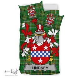 Irish Lindsey Coat of Arms Family Crest Ireland Bedding Set Irish National Tartan Irish County Bedding Set Duvet Covers