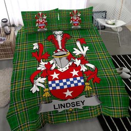Irish Lindsey Coat of Arms Family Crest Ireland Bedding Set Irish National Tartan Irish County Bedding Set Duvet Covers