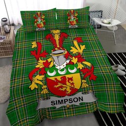 Irish Simpson Coat of Arms Family Crest Ireland Bedding Set Irish National Tartan Irish County Bedding Set Duvet Covers