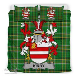 Irish Kirby or O'Kirby Coat of Arms Family Crest Ireland Bedding Set Irish National Tartan Irish County Bedding Set Duvet Covers