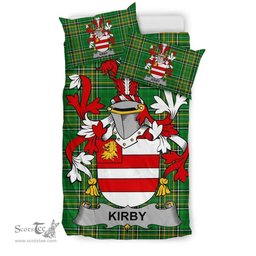 Irish Kirby or O'Kirby Coat of Arms Family Crest Ireland Bedding Set Irish National Tartan Irish County Bedding Set Duvet Covers