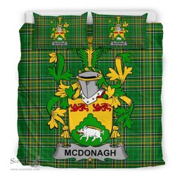 Irish McDonagh or McDonogh Coat of Arms Family Crest Ireland Bedding Set Irish National Tartan Irish County Bedding Set Duvet Covers