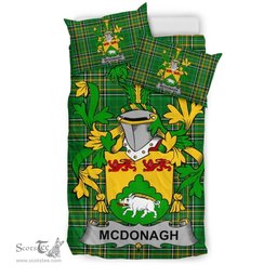 Irish McDonagh or McDonogh Coat of Arms Family Crest Ireland Bedding Set Irish National Tartan Irish County Bedding Set Duvet Covers