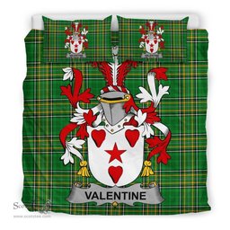 Irish Valentine Coat of Arms Family Crest Ireland Bedding Set Irish National Tartan Irish County Bedding Set Duvet Covers