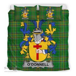 Irish Donnell or O'Donnell Coat of Arms Family Crest Ireland Bedding Set Irish National Tartan Irish County Bedding Set Duvet Covers