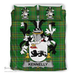 Irish Kennelly or O'Kineally Coat of Arms Family Crest Ireland Bedding Set Irish National Tartan Irish County Bedding Set Duvet Covers