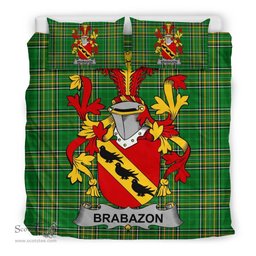 Irish Brabazon Coat of Arms Family Crest Ireland Bedding Set Irish National Tartan Irish County Bedding Set Duvet Covers