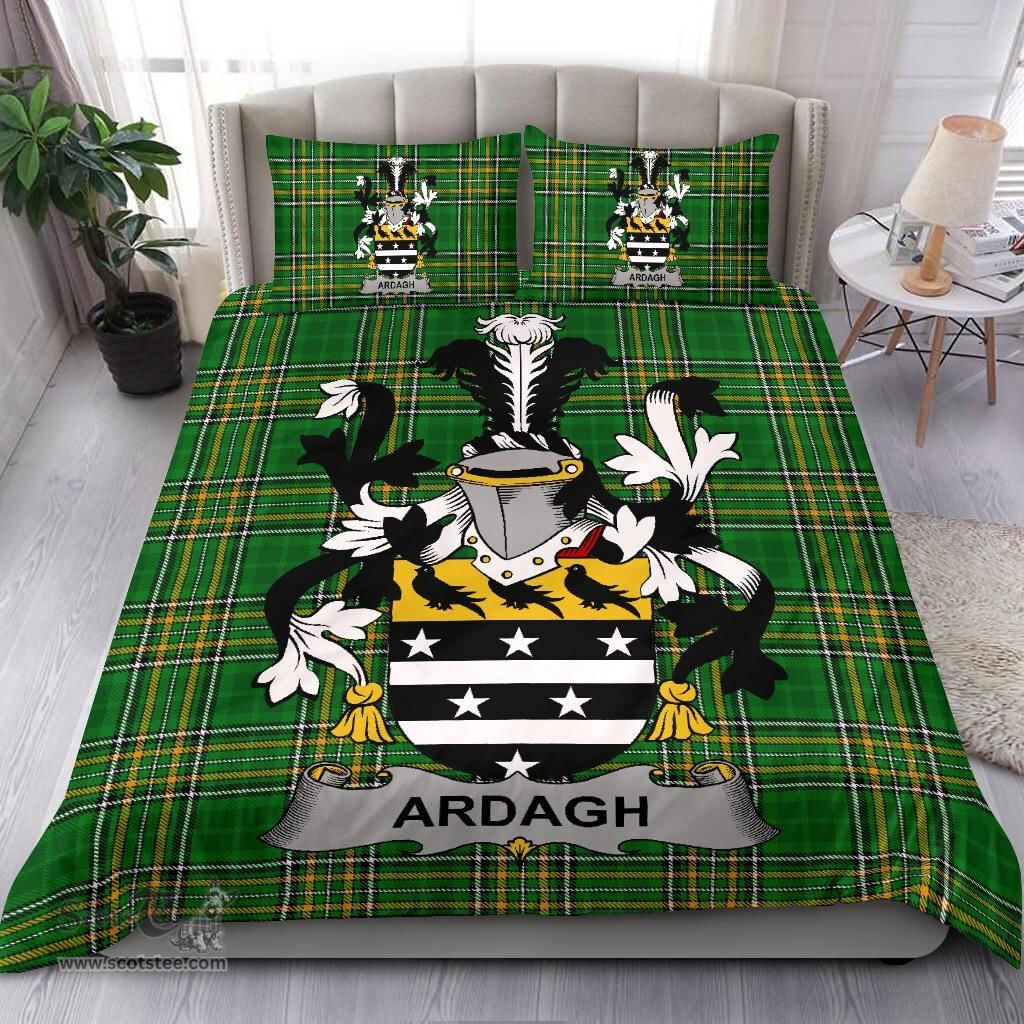Irish Ardagh Coat of Arms Family Crest Ireland Bedding Set Irish National Tartan Irish County Bedding Set Duvet Covers