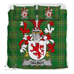 Irish Talbot Coat of Arms Family Crest Ireland Bedding Set Irish National Tartan Irish County Bedding Set Duvet Covers