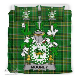 Irish Mooney or O'Mooney Coat of Arms Family Crest Ireland Bedding Set Irish National Tartan Irish County Bedding Set Duvet Covers