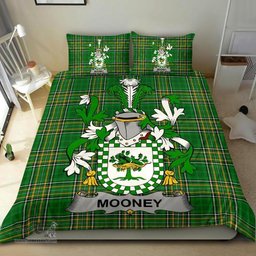 Irish Mooney or O'Mooney Coat of Arms Family Crest Ireland Bedding Set Irish National Tartan Irish County Bedding Set Duvet Covers
