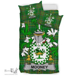 Irish Mooney or O'Mooney Coat of Arms Family Crest Ireland Bedding Set Irish National Tartan Irish County Bedding Set Duvet Covers