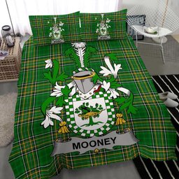 Irish Mooney or O'Mooney Coat of Arms Family Crest Ireland Bedding Set Irish National Tartan Irish County Bedding Set Duvet Covers