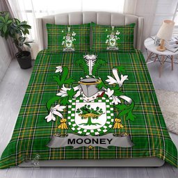 Irish Mooney or O'Mooney Coat of Arms Family Crest Ireland Bedding Set Irish National Tartan Irish County Bedding Set Duvet Covers