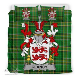 Irish Clancy or McClancy Coat of Arms Family Crest Ireland Bedding Set Irish National Tartan Irish County Bedding Set Duvet Covers