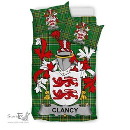 Irish Clancy or McClancy Coat of Arms Family Crest Ireland Bedding Set Irish National Tartan Irish County Bedding Set Duvet Covers