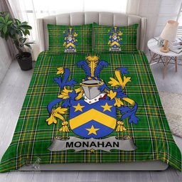 Irish Monahan or O'Monaghan Coat of Arms Family Crest Ireland Bedding Set Irish National Tartan Irish County Bedding Set Duvet Covers