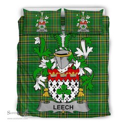 Irish Leech Coat of Arms Family Crest Ireland Bedding Set Irish National Tartan Irish County Bedding Set Duvet Covers
