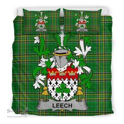 Irish Leech Coat of Arms Family Crest Ireland Bedding Set Irish National Tartan Irish County Bedding Set Duvet Covers