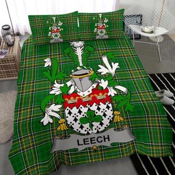 Irish Leech Coat of Arms Family Crest Ireland Bedding Set Irish National Tartan Irish County Bedding Set Duvet Covers