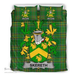 Irish Skereth or Skerret Coat of Arms Family Crest Ireland Bedding Set Irish National Tartan Irish County Bedding Set Duvet Covers