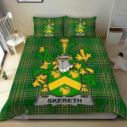 Irish Skereth or Skerret Coat of Arms Family Crest Ireland Bedding Set Irish National Tartan Irish County Bedding Set Duvet Covers