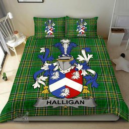 Irish Halligan or O'Halligan Coat of Arms Family Crest Ireland Bedding Set Irish National Tartan Irish County Bedding Set Duvet Covers