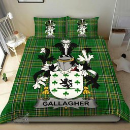Irish Gallagher or O'Gallagher Coat of Arms Family Crest Ireland Bedding Set Irish National Tartan Irish County Bedding Set Duvet Covers