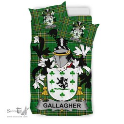Irish Gallagher or O'Gallagher Coat of Arms Family Crest Ireland Bedding Set Irish National Tartan Irish County Bedding Set Duvet Covers