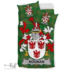 Irish Noonan or O'Noonan Coat of Arms Family Crest Ireland Bedding Set Irish National Tartan Irish County Bedding Set Duvet Covers