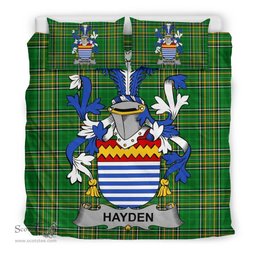 Irish Hayden or O'Hayden Coat of Arms Family Crest Ireland Bedding Set Irish National Tartan Irish County Bedding Set Duvet Covers