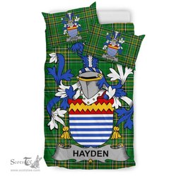 Irish Hayden or O'Hayden Coat of Arms Family Crest Ireland Bedding Set Irish National Tartan Irish County Bedding Set Duvet Covers