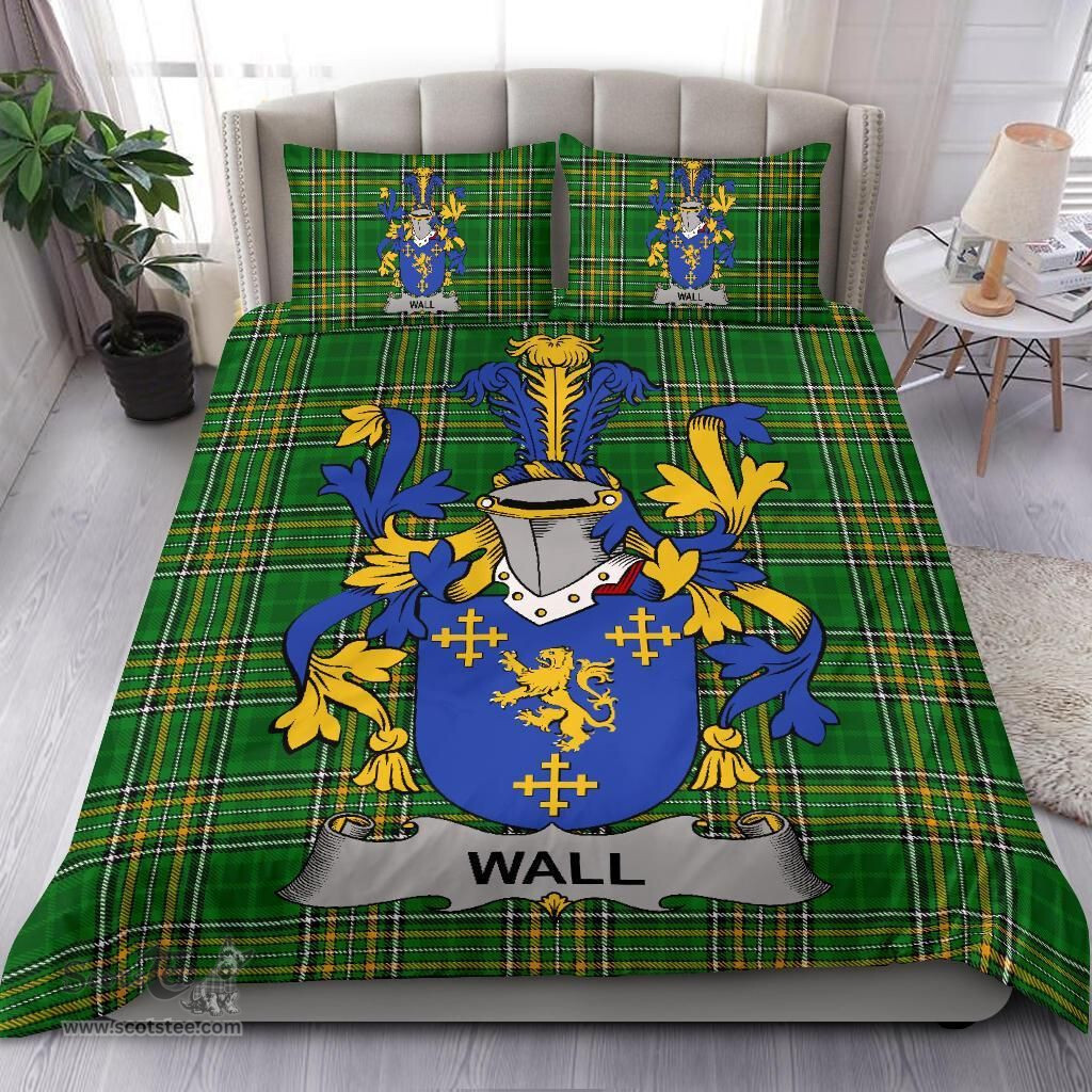 Irish Wall Coat of Arms Family Crest Ireland Bedding Set Irish National Tartan Irish County Bedding Set Duvet Covers
