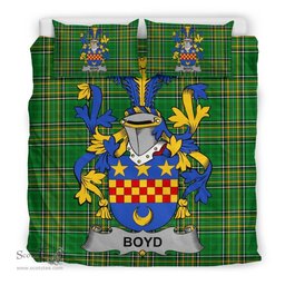 Irish Boyd (of Danson) Coat of Arms Family Crest Ireland Bedding Set Irish National Tartan Irish County Bedding Set Duvet Covers
