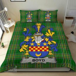 Irish Boyd (of Danson) Coat of Arms Family Crest Ireland Bedding Set Irish National Tartan Irish County Bedding Set Duvet Covers